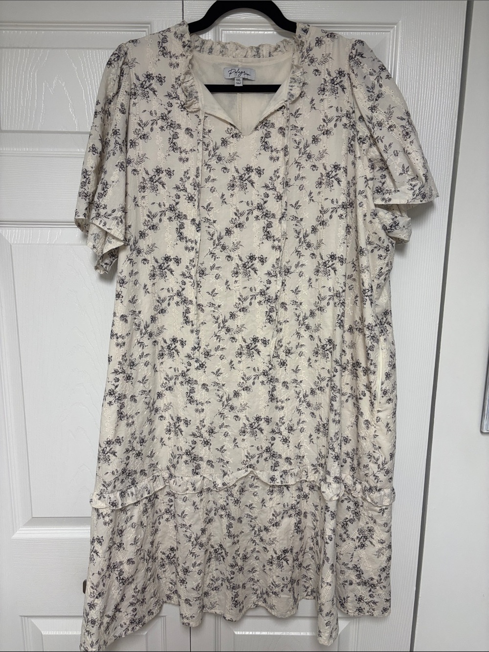 Polagram Floral Cream Midi Dress by